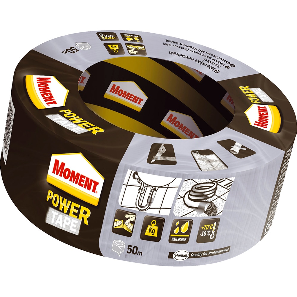 Banda adeziva MOMENT Power, 50mm x 50m, argintiu