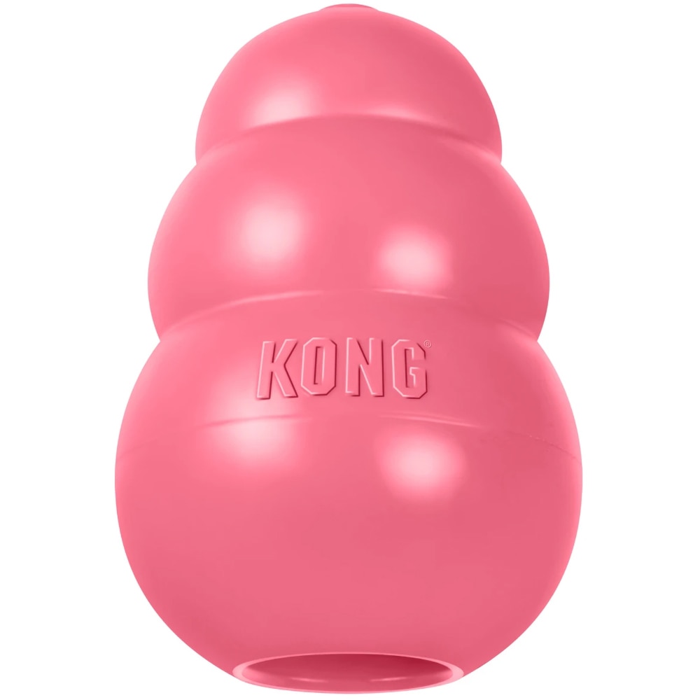 Jucarie dentitie pentru caini KONG Puppy S KP3E, cauciuc, roz