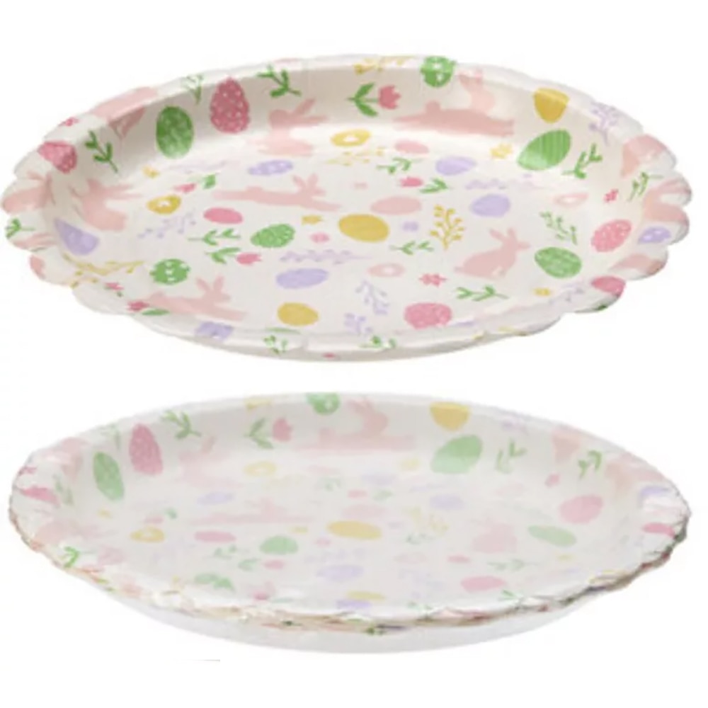 Set farfurii unica folosinta tematica paste, 22.5 cm, carton, 8 bucati, multicolor