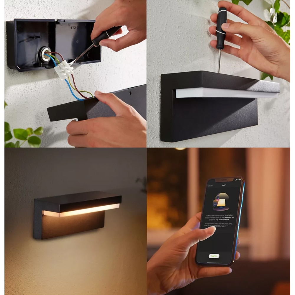 Aplica LED PHILIPS HUE Nyro, 13.6W, 1020lm, IP44, negru