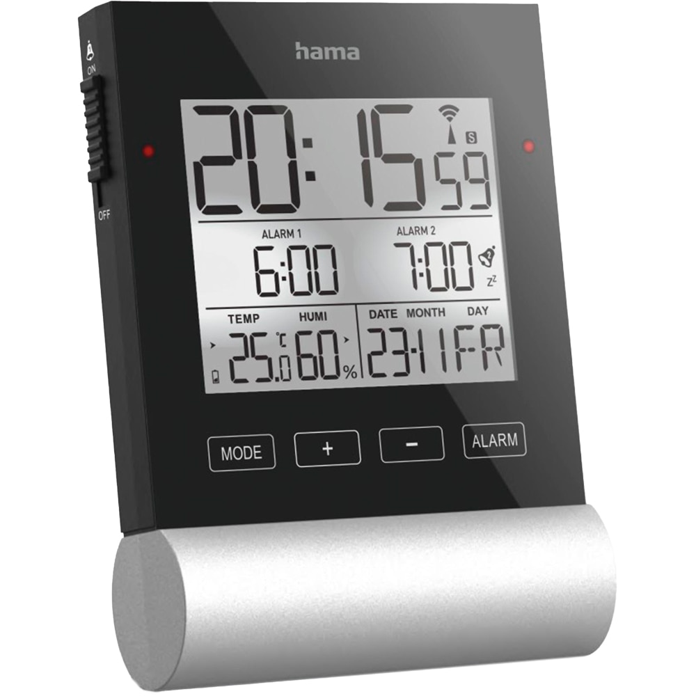 Ceas cu alarma HAMA 186416, DCF radio, negru