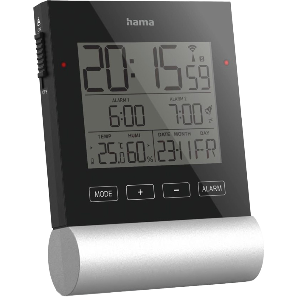 Ceas cu alarma HAMA 186416, DCF radio, negru