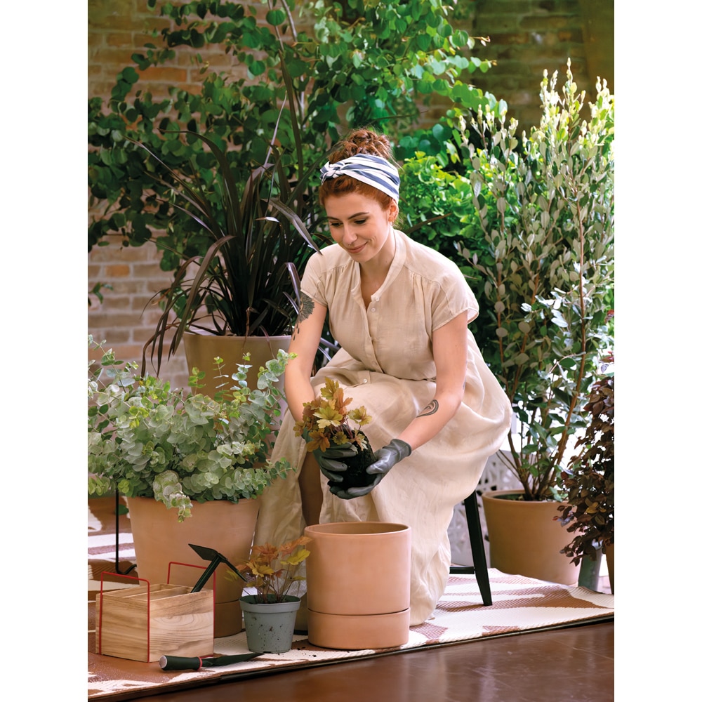 Ghiveci DEROMA Cono, D24 cm, maro deschis