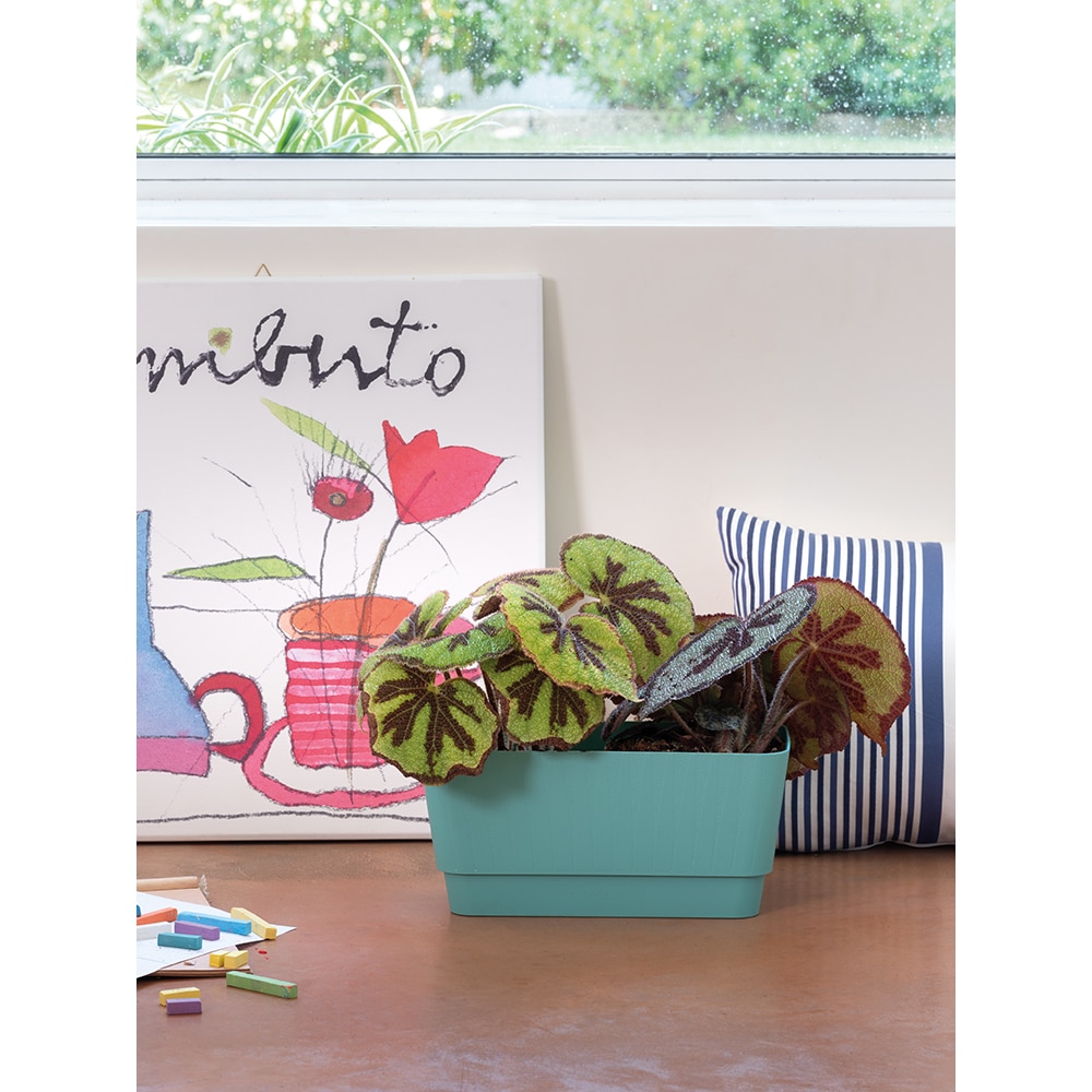 Jardiniera DEROMA Plisse, D30 cm, verde satin