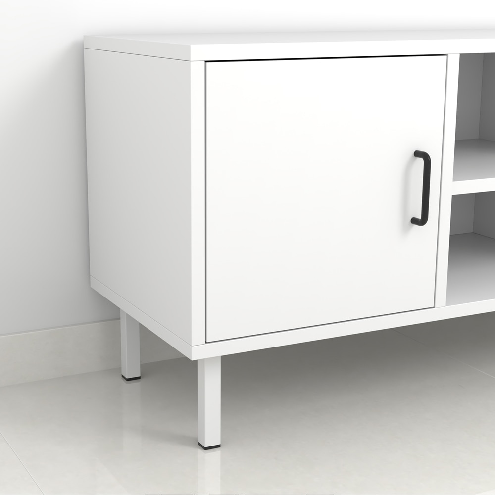 Picior mobila 400, otel, 15 cm, alb