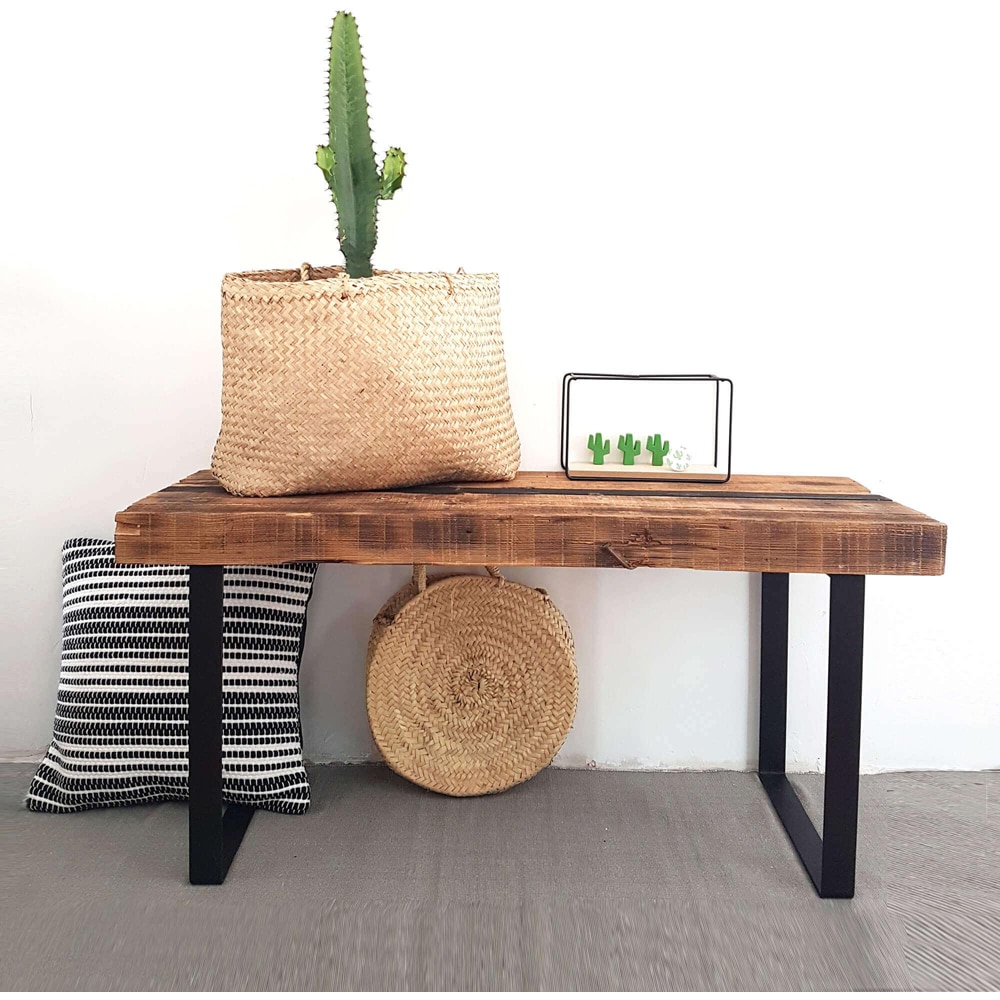 Picior masa stil industrial, 38.5 x 35 x 4 cm, rectangular, negru