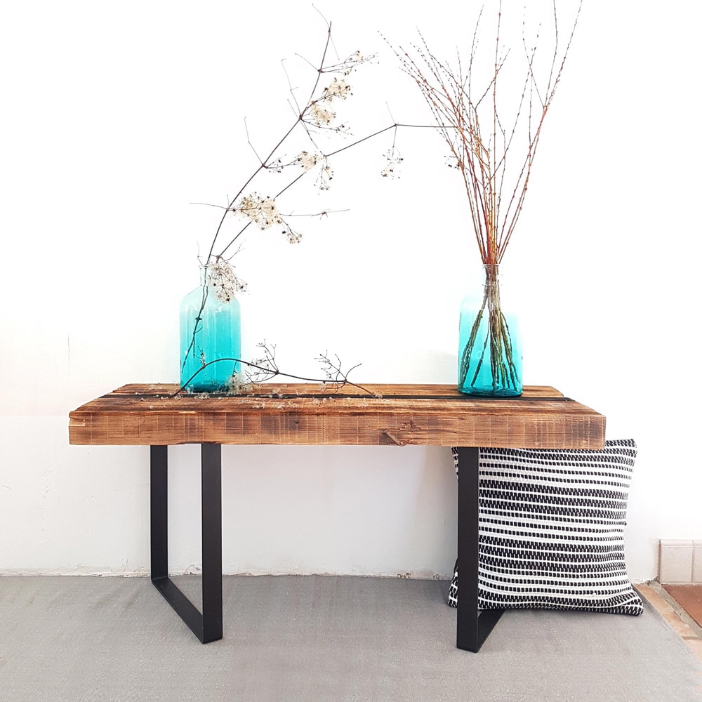 Picior masa stil industrial, 38.5 x 35 x 4 cm, rectangular, negru