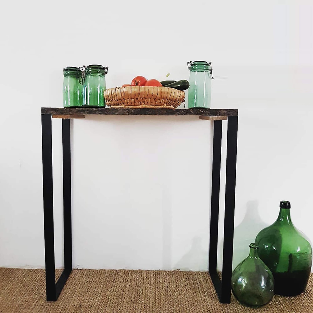 Picior masa stil industrial, 71 x 38.5 x 4 cm, rectangular, negru