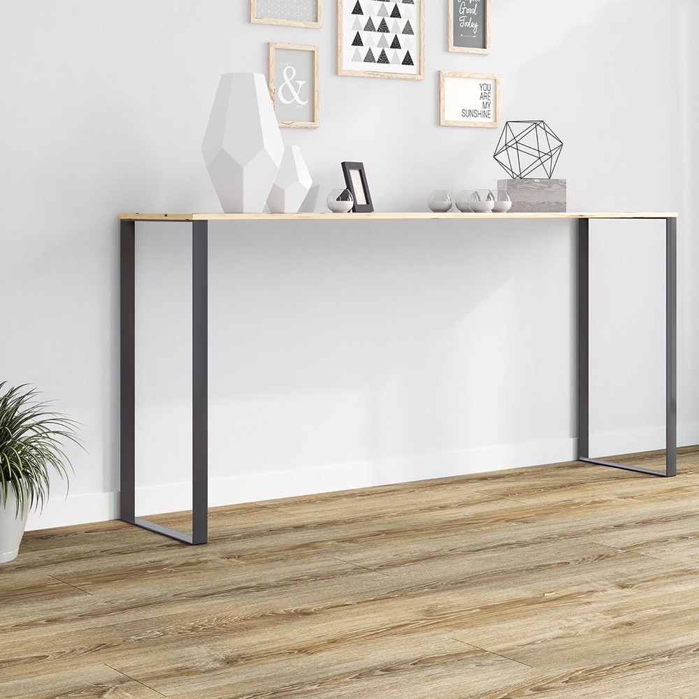 Picior masa stil industrial, 80 x 30 x 4 cm, rectangular, negru