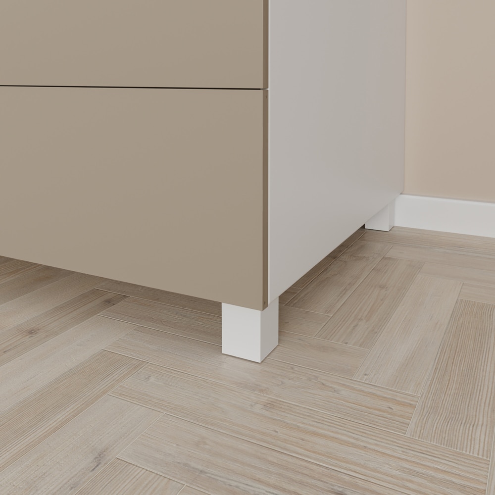 Picior mobila 972, ABS, 6 cm, alb