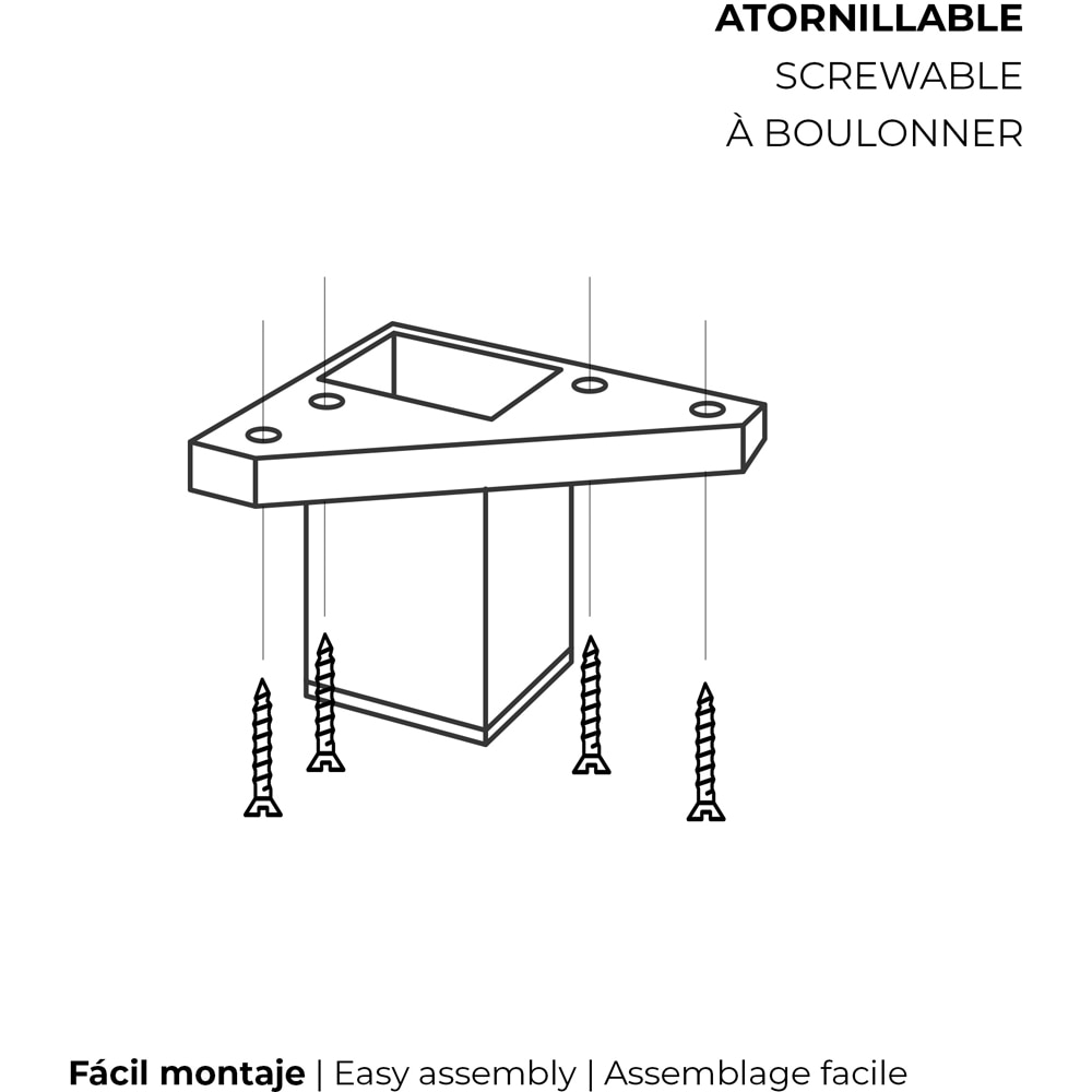 Picior mobila 972, ABS, 6 cm, alb