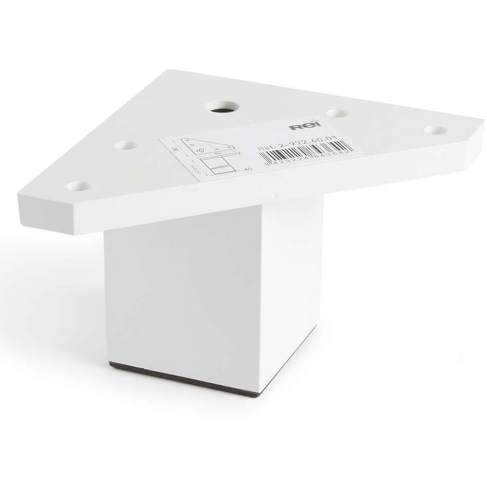 Picior mobila 972, ABS, 6 cm, alb