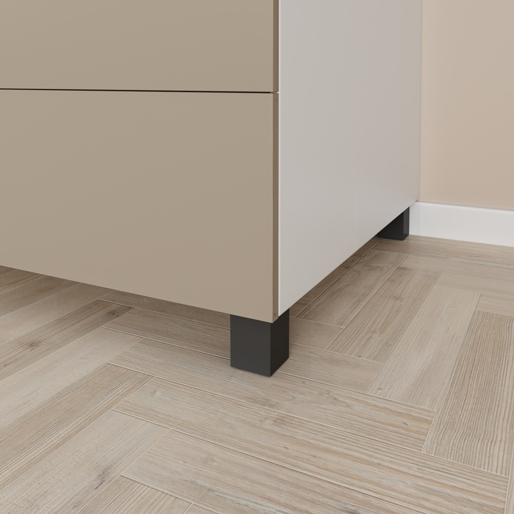 Picior mobila 972, ABS, 6 cm, negru