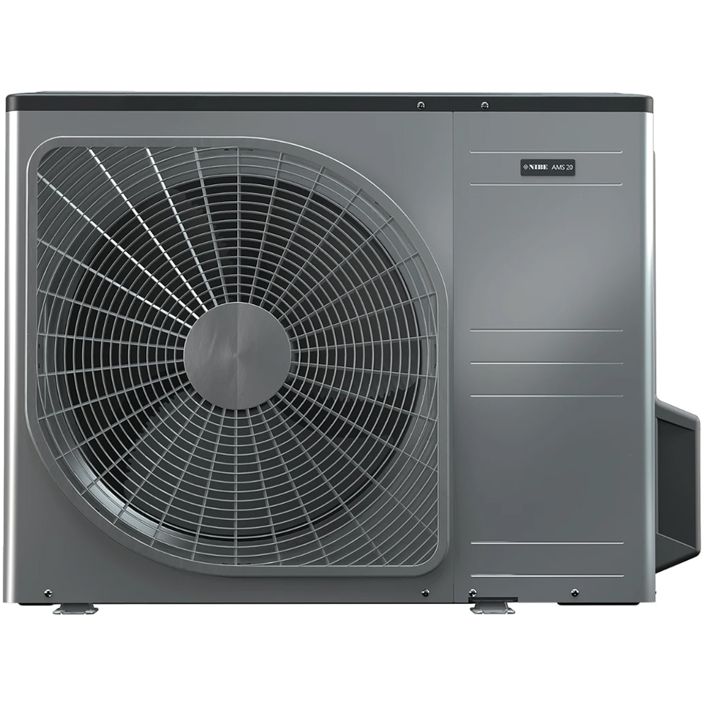 Pachet pompa de caldura aer-apa NIBE Split AMS 20-6 + BA-SVM 20-200/6E, 8 kW, Wi-Fi, kit scurgere condens