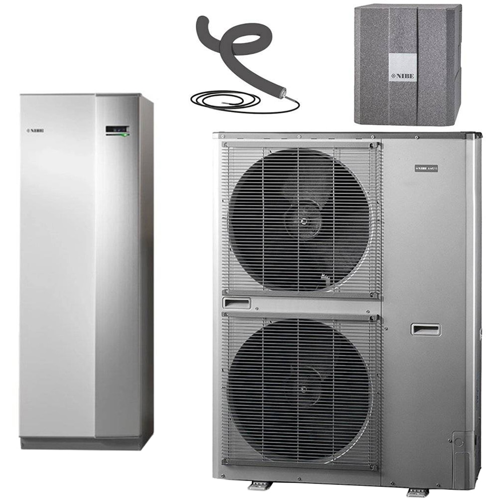 Pachet pompa de caldura aer-apa NIBE Split AMS 10-16 + VVM 310, 18 kW, Wi-Fi, kit scurgere condens