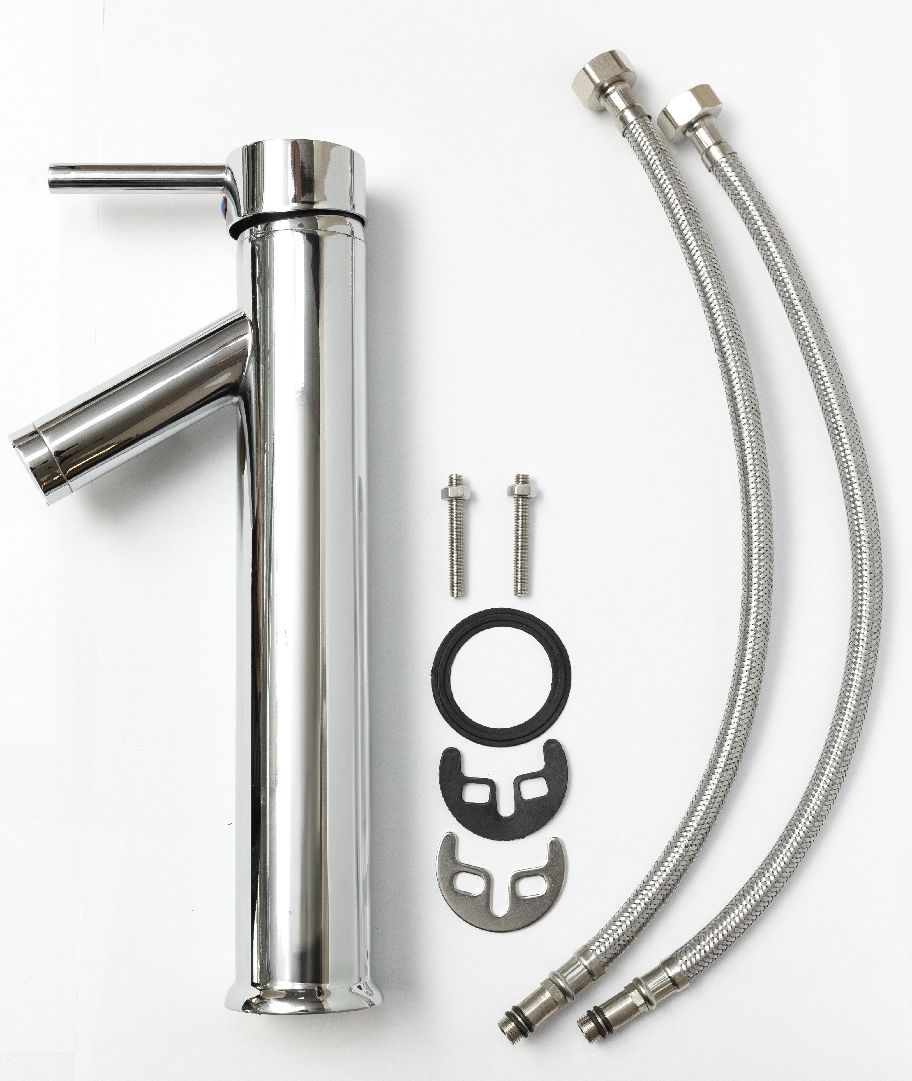 Baterie lavoar, finisaj cromat, pipa inalta