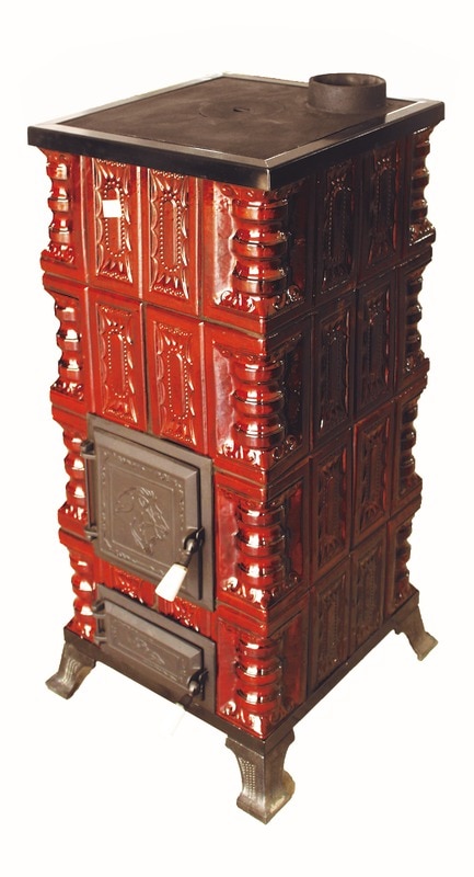 Soba din teracota, 4 randuri, maro, 7 kW, 44 x 44 x 112 cm