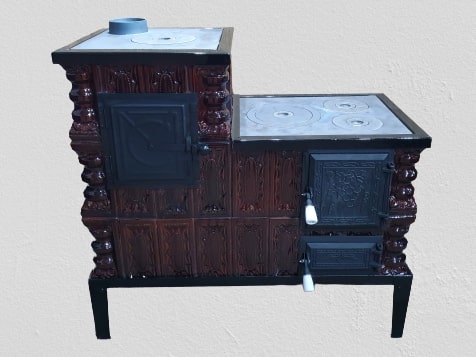 Soba teracota, cu plita de gatit, tip cizma, coniac, 8 kW, 235 kg, 104 x 99 x 44 cm  Bucura