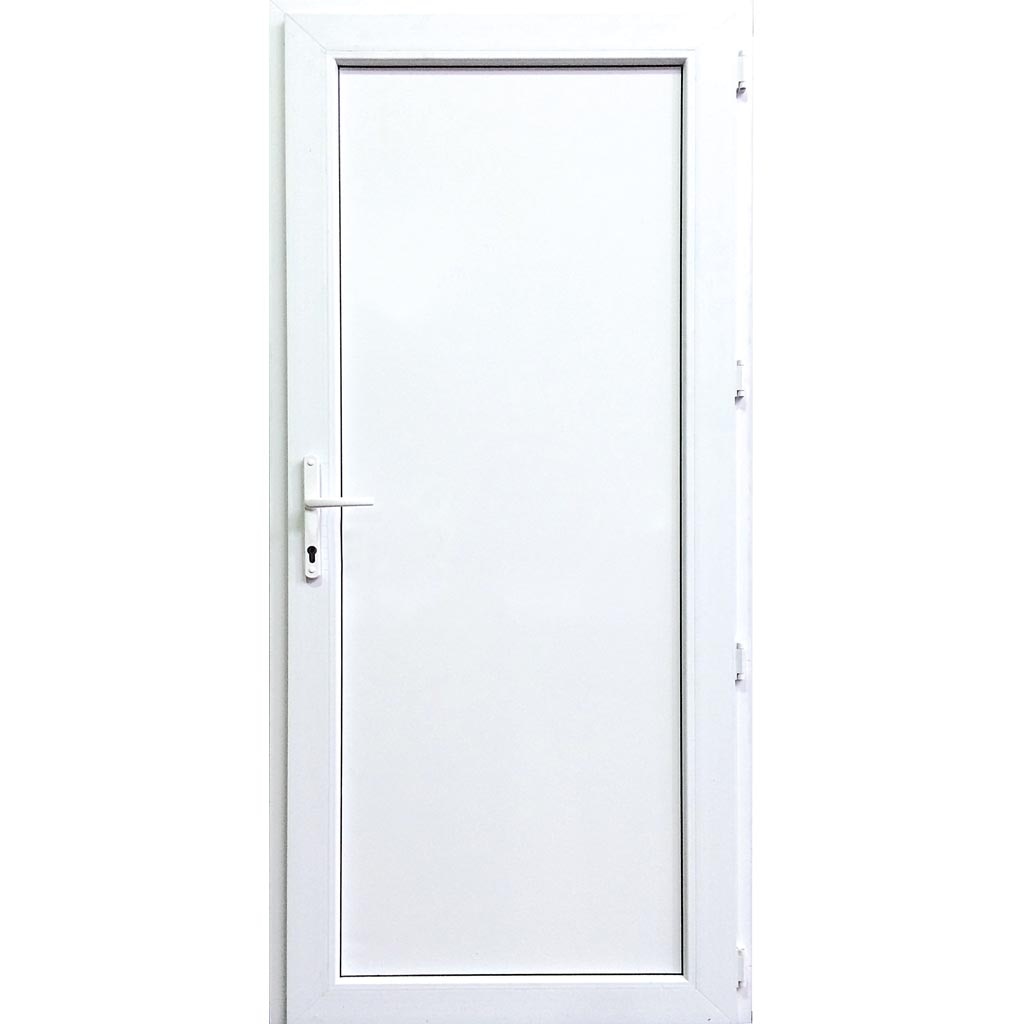 Usa termopan PVC interior/exterior, batanta, plina, 4 C, alb, stanga, simpla deschidere, 88 x 205 cm  Extruplast