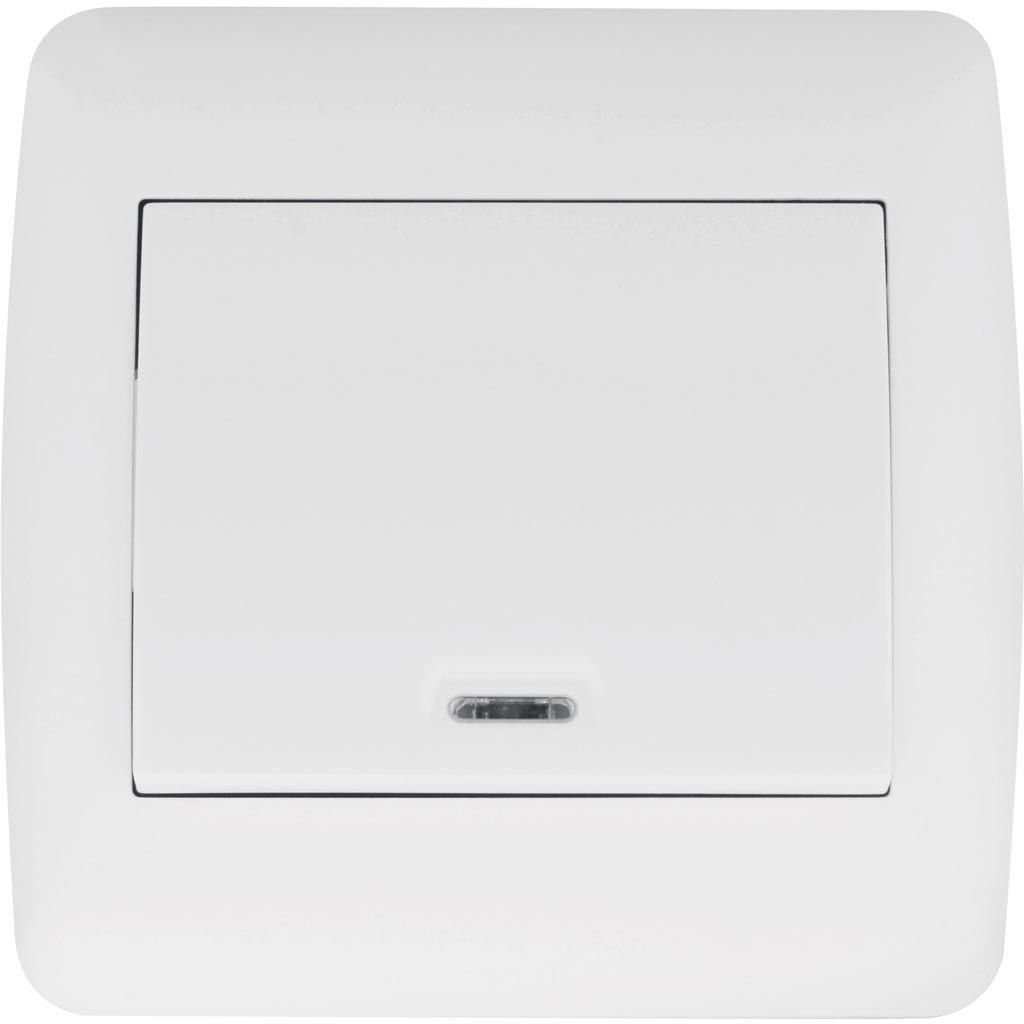 Intrerupator LED, 250 V, 10 A, alb • Bodner