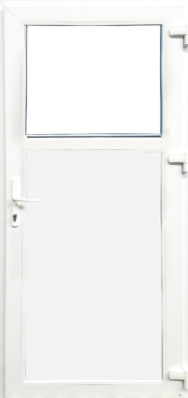 Usa termopan PVC interior/exterior, batanta, cu geam, 4 C, 1/3, alb, dreapta, simpla deschidere, 78 x 205 cm  Extruplast