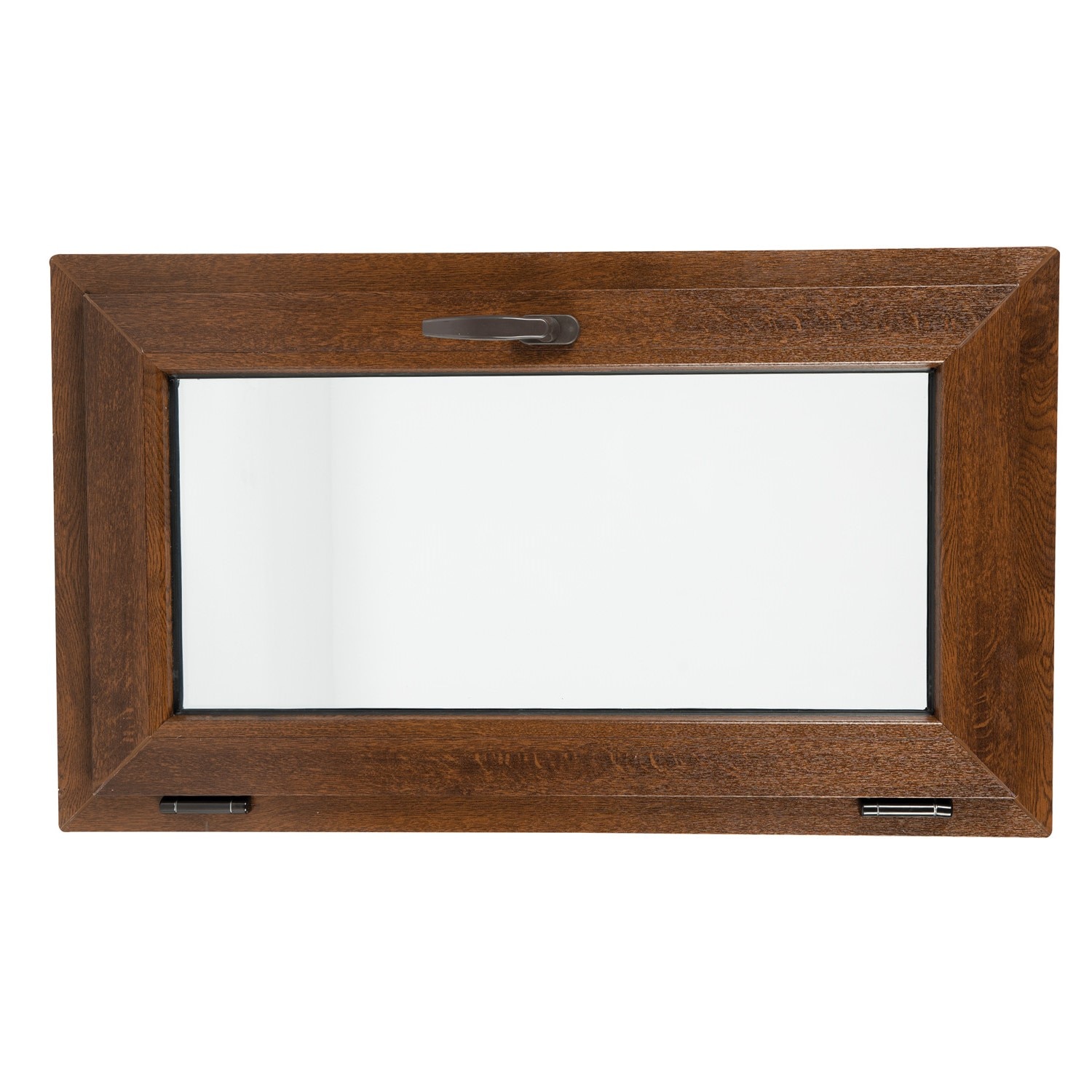 Fereastra termopan PVC, geam Clar + Low-E, nuc, 6 camere, 96 x 56 cm, simpla deschidere, oscilanta Extruplast