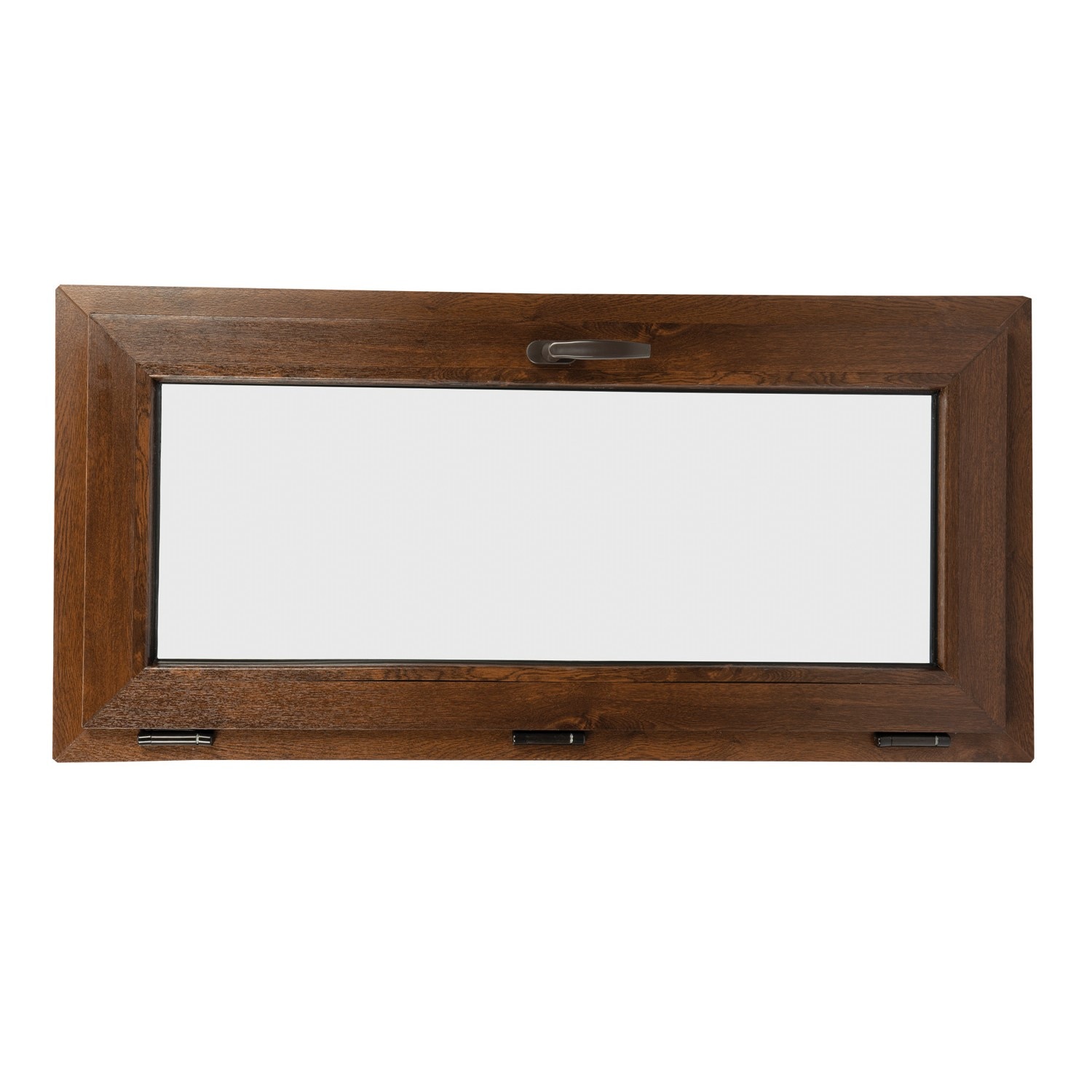 Fereastra termopan PVC, geam Clar + Low-E, nuc, 6 camere, 116 x 56 cm, simpla deschidere, oscilanta  Extruplast