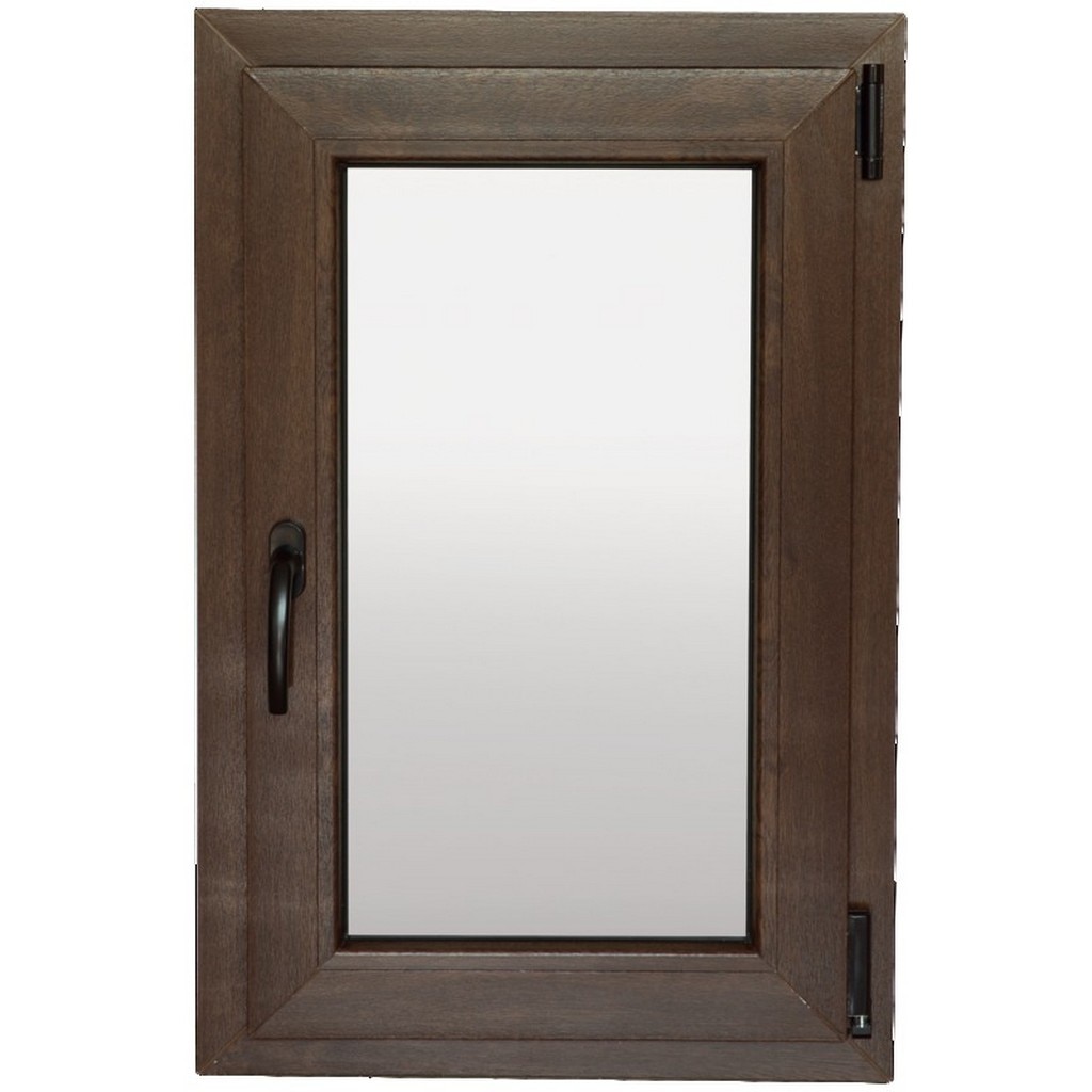 Fereastra termopan PVC, geam Clar + Low-E, nuc, 6 camere, 56 x 86 cm, dreapta, dubla deschidere, oscilobatanta Extruplast