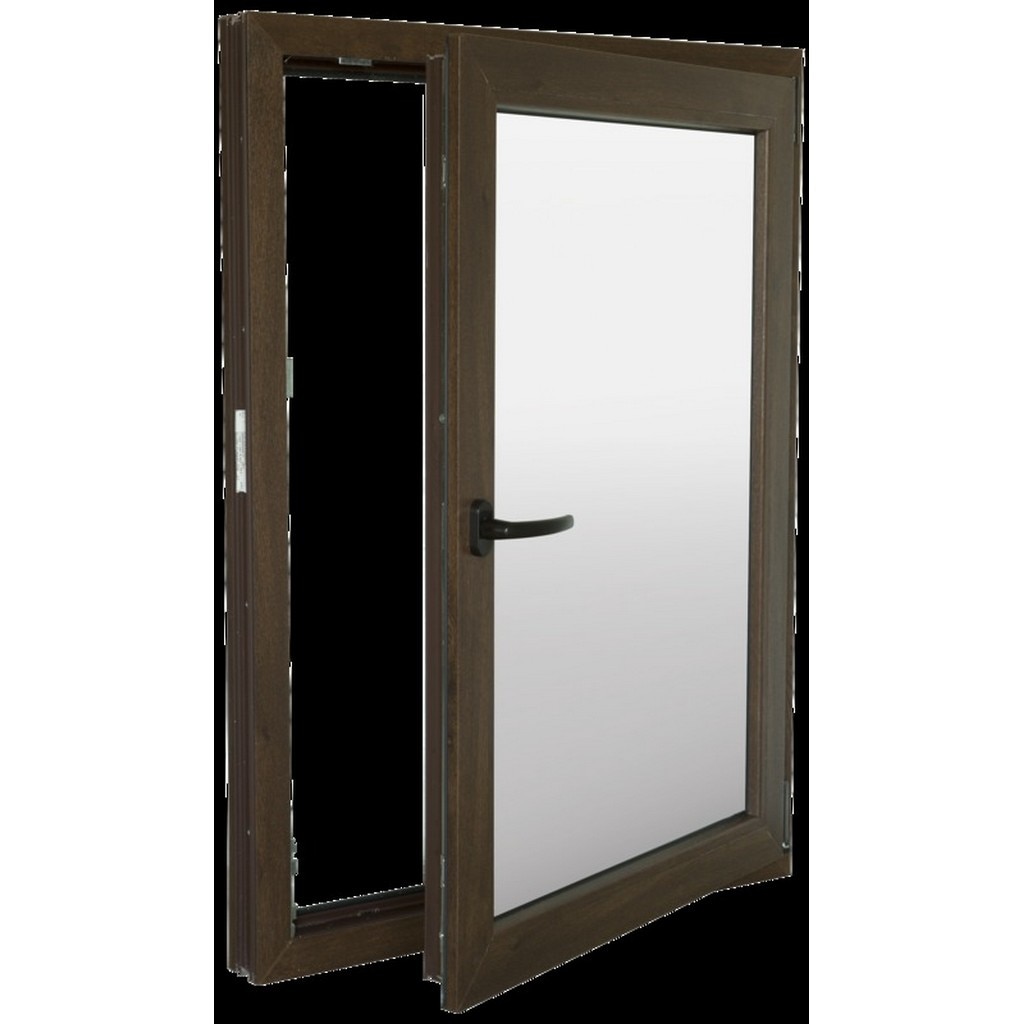 Fereastra termopan PVC, geam Clar + Low-E, nuc, 6 camere, 86 x 116 cm, dreapta, dubla deschidere, oscilobatanta Extruplast