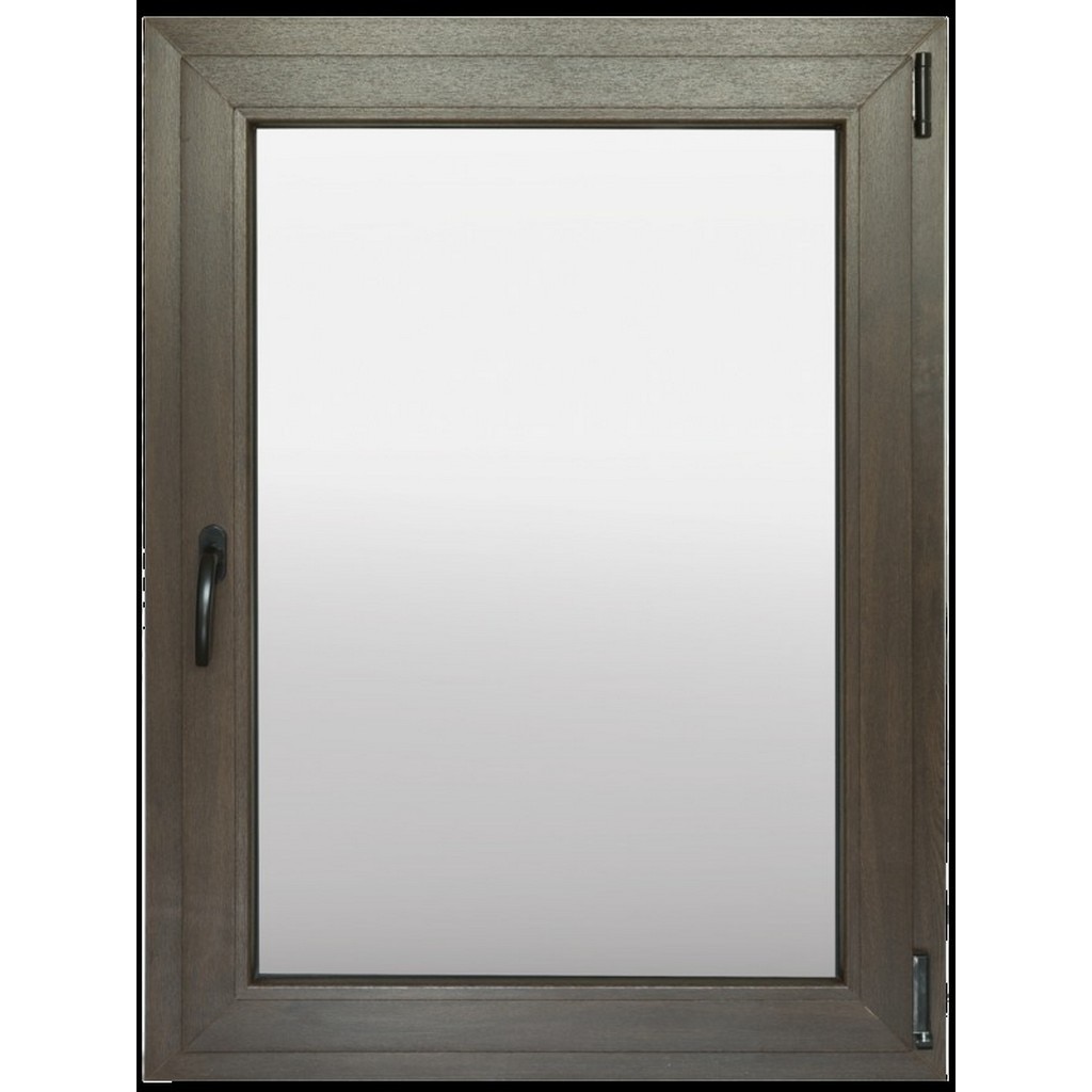 Fereastra termopan PVC, geam Clar + Low-E, nuc, 6 camere, 86 x 116 cm, stanga, dubla deschidere, oscilobatanta  Extruplast