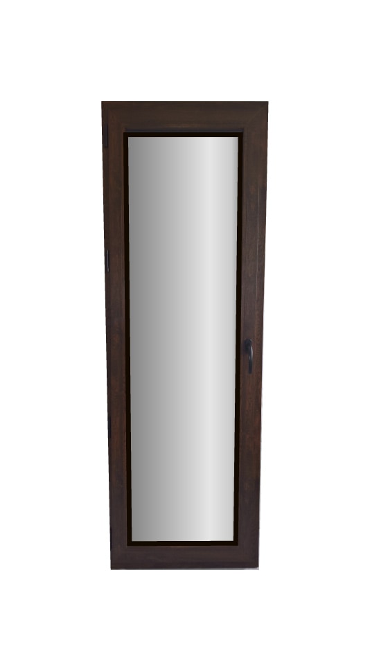 Usa termopan PVC interior/exterior, batanta, cu geam, 6 C, maro, stanga, simpla deschidere, 76 x 205 cm  Extruplast