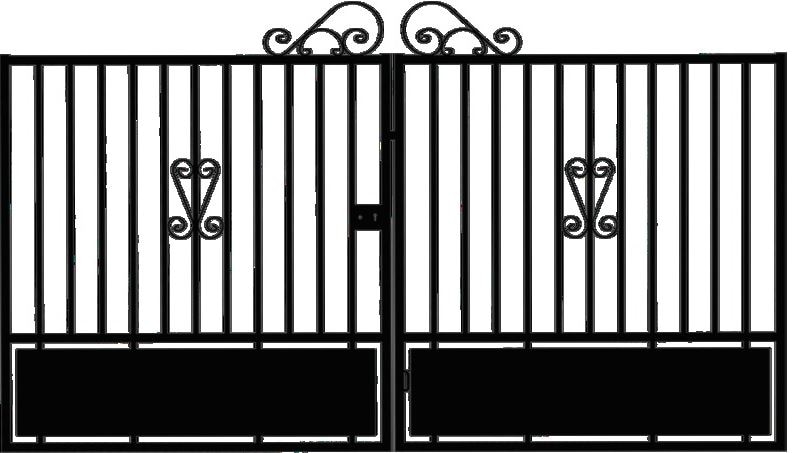 Poarta auto Lucie, metal, 350 x 172 cm, deschidere dubla