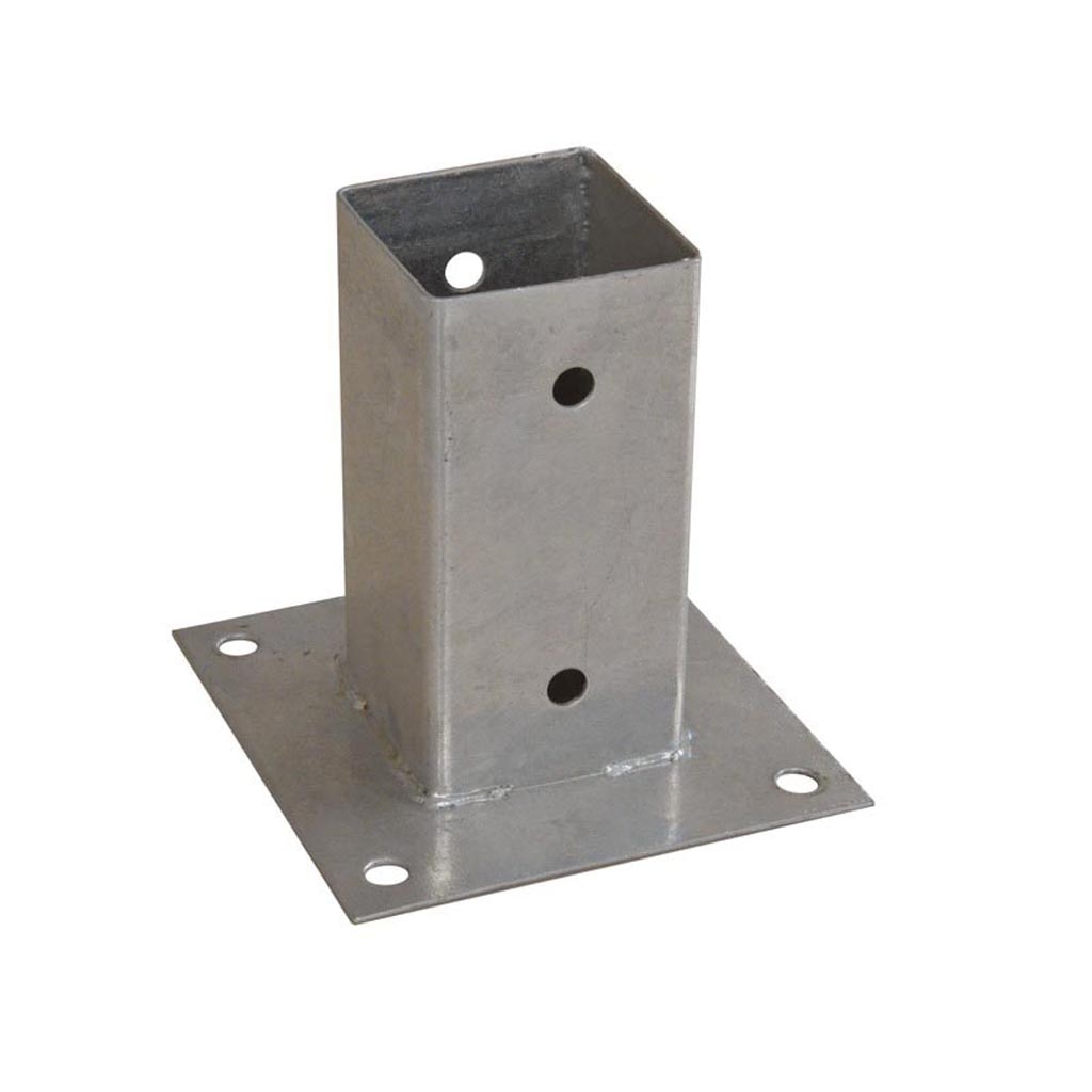 Suport cu placa P, 91 x 91 x 150 x 150 mm, zincat alb