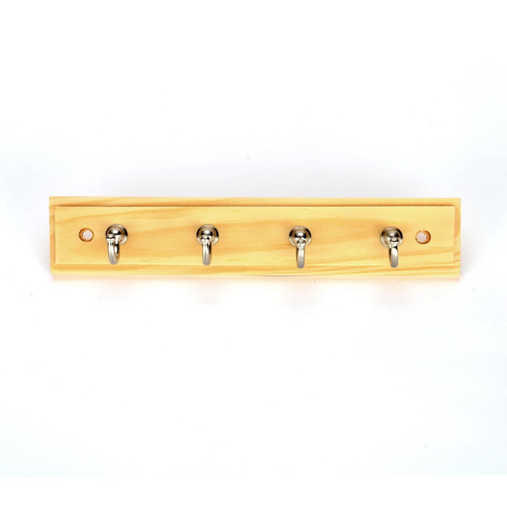 Cuier din lemn, 4 carlige 250 x 45 x 12 mm, pin 