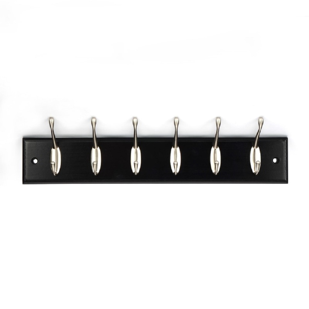 Cuier din lemn, 6 carlige 400 x 70 x 12 mm, wenge 
