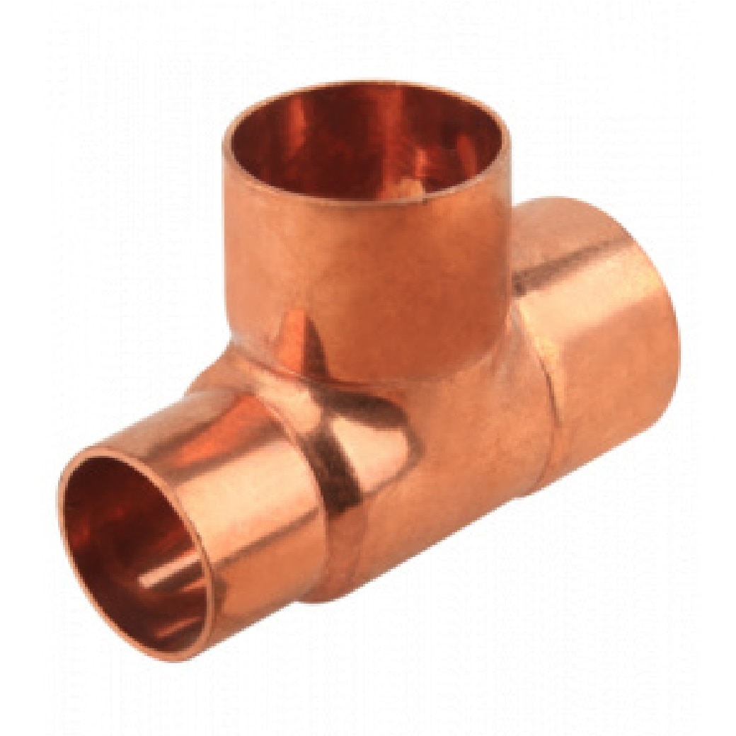 Teu redus din cupru, 22 x 15 x 18 mm, filet interior-interior