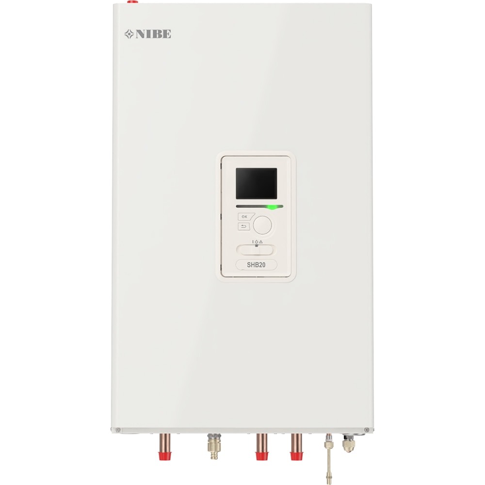 Pachet pompa de caldura aer-apa NIBE Split AMS 20-10 + SHB 20-12 EM, 11.5 kW, Wi-Fi, puffer 100 L, kit scurgere condens