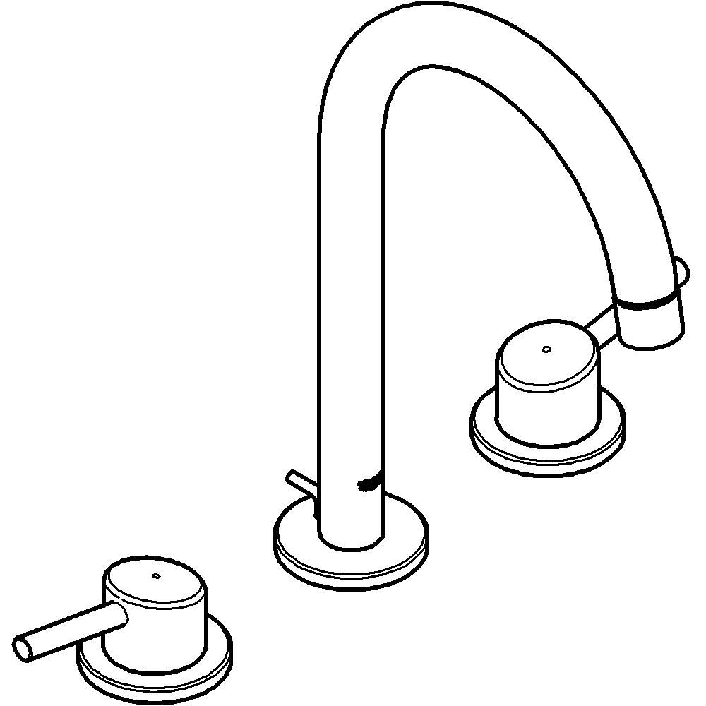 Baterie lavoar GROHE Concetto 20216001, marimea L, alama, crom