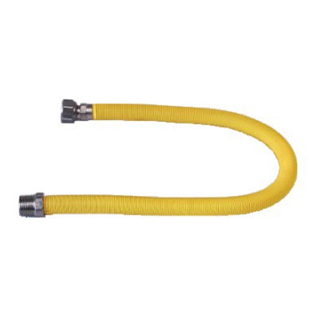 Racord flexibil gaz, filet exterior-interior, 50-100 cm,  1/2, inox, invelis PVC, galben