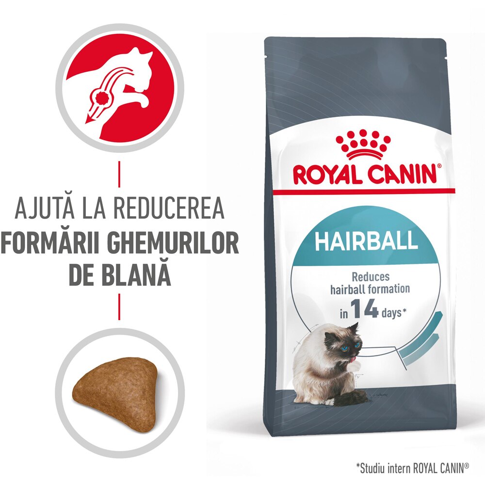 Hrana uscata pentru pisici ROYAL CANIN FCN Hairball Care, Adult, Pasare, 400 g