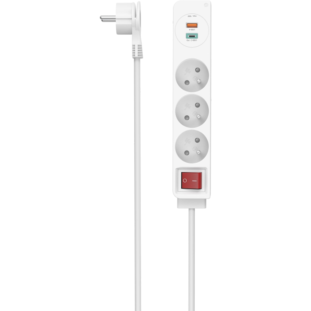 Prelungitor HAMA 223185, 3 prize, USB-C/A, 1.4m, alb