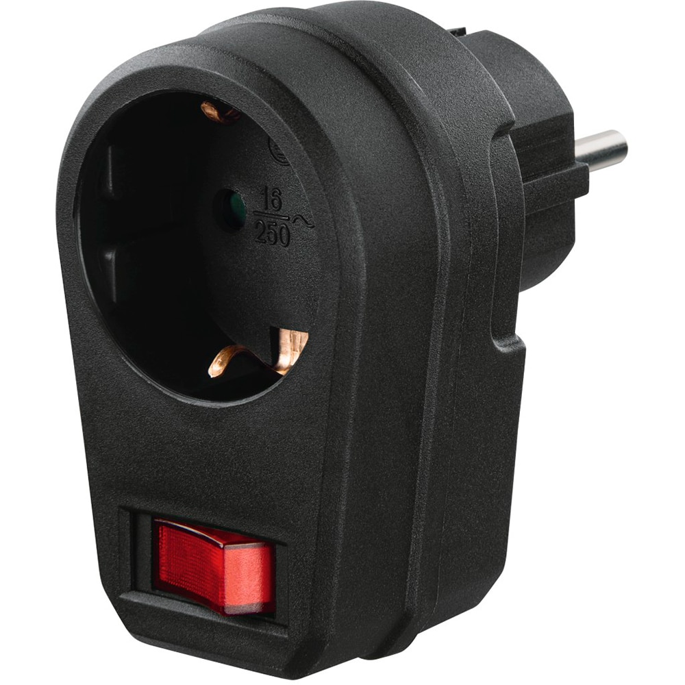 Adaptor priza HAMA 223214, 30W, comutator, negru