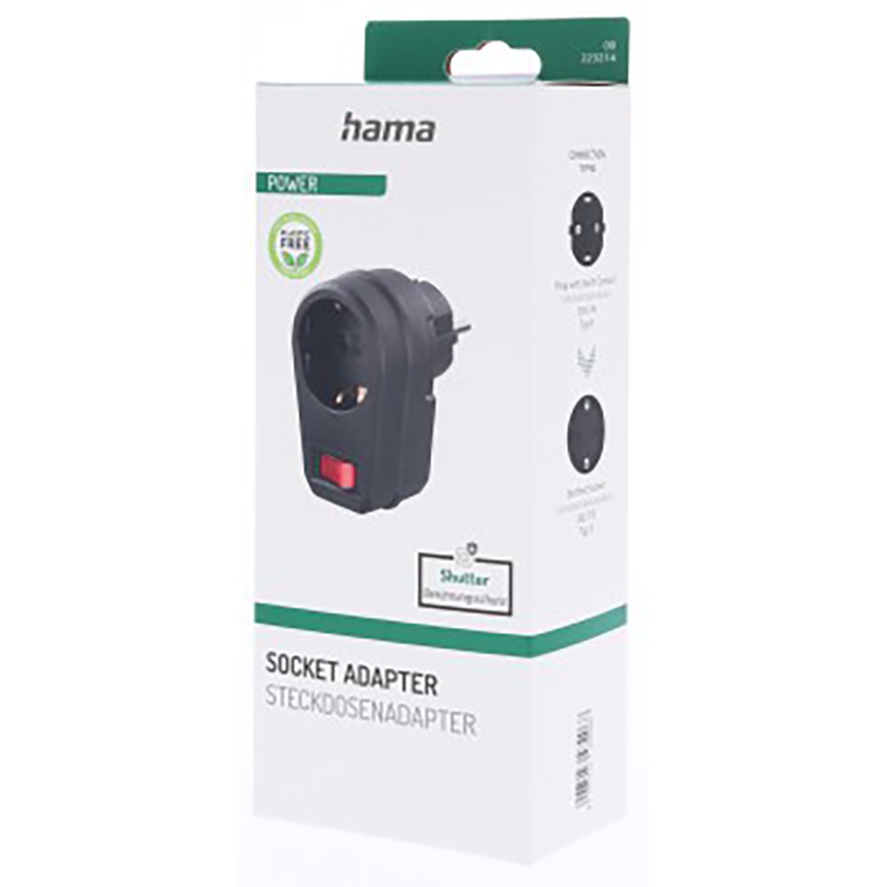Adaptor priza HAMA 223214, 30W, comutator, negru