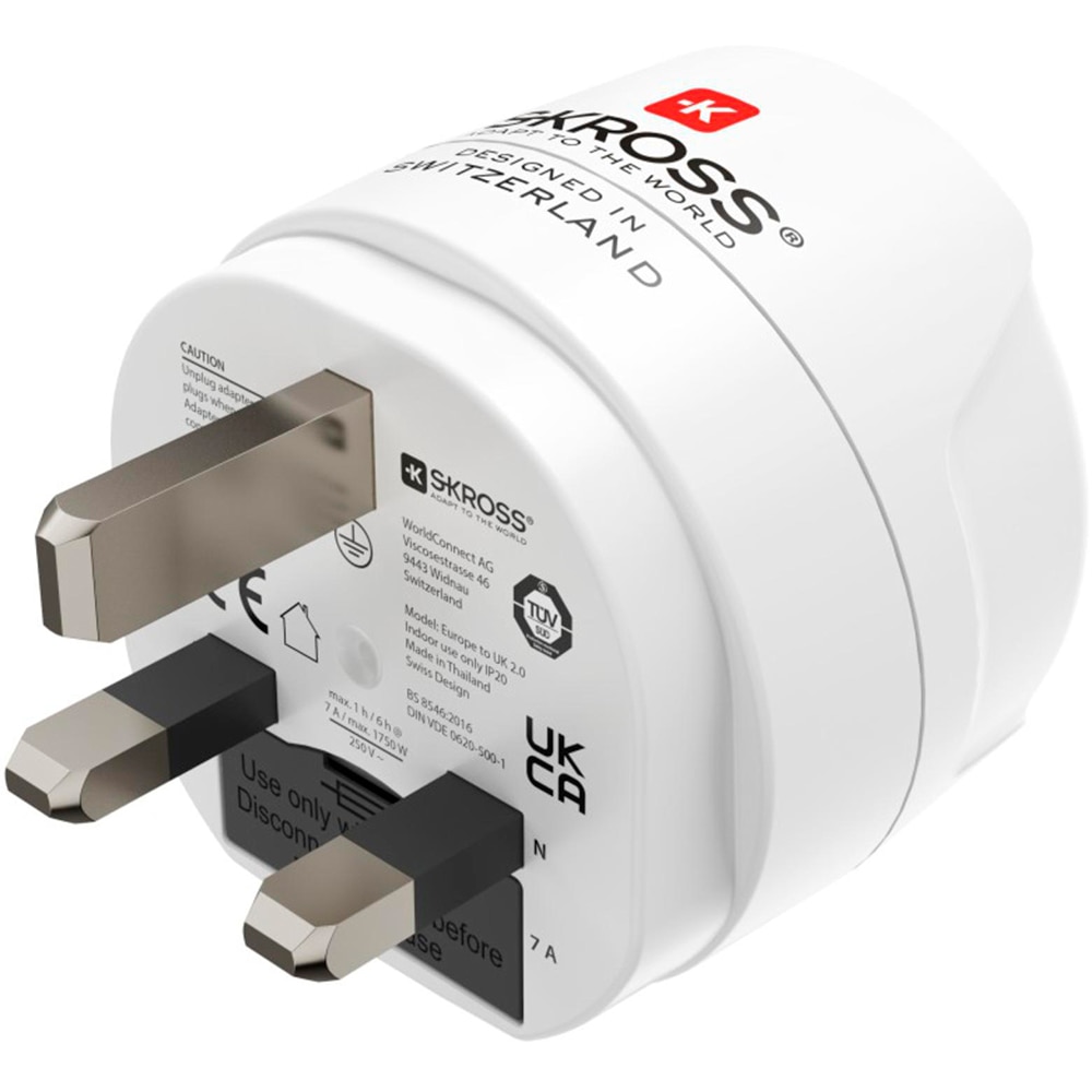 Adaptor priza HAMA 223483, 3250W, 100-250V, EU - UK, alb