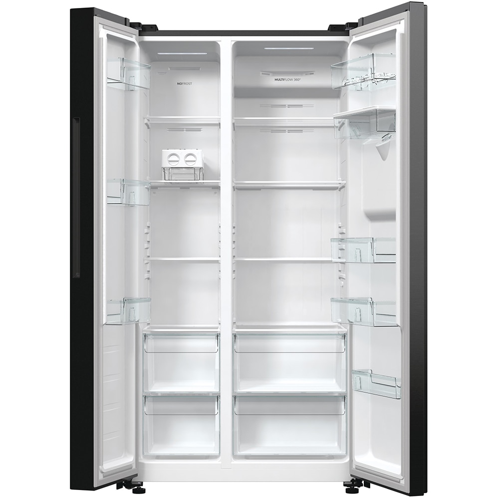 Side by Side GORENJE NRR9185EABXLWD, No Frost Plus, 547 l, H 178.6 cm, Clasa E, Dozator apa, dark inox