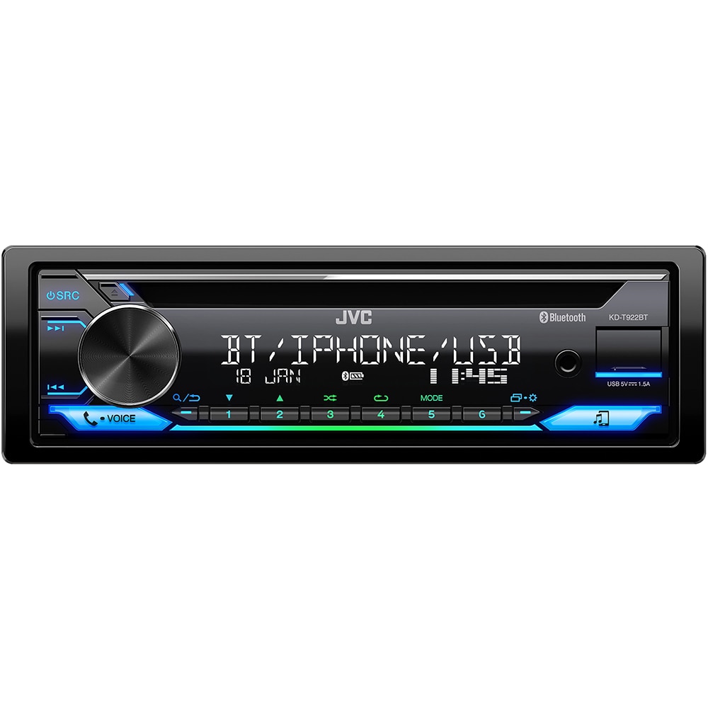 Player auto JVC KD-T922BT, 4 X 50W, Bluetooth, USB, AUX, CD