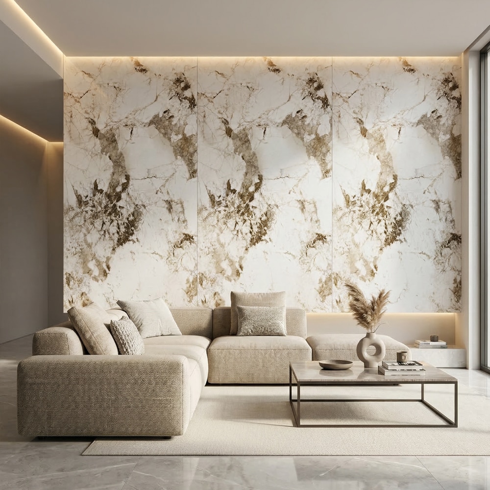 Panou decorativ IMPERIAL MARBLE SW215, WPC, 120 x 278 cm, bej