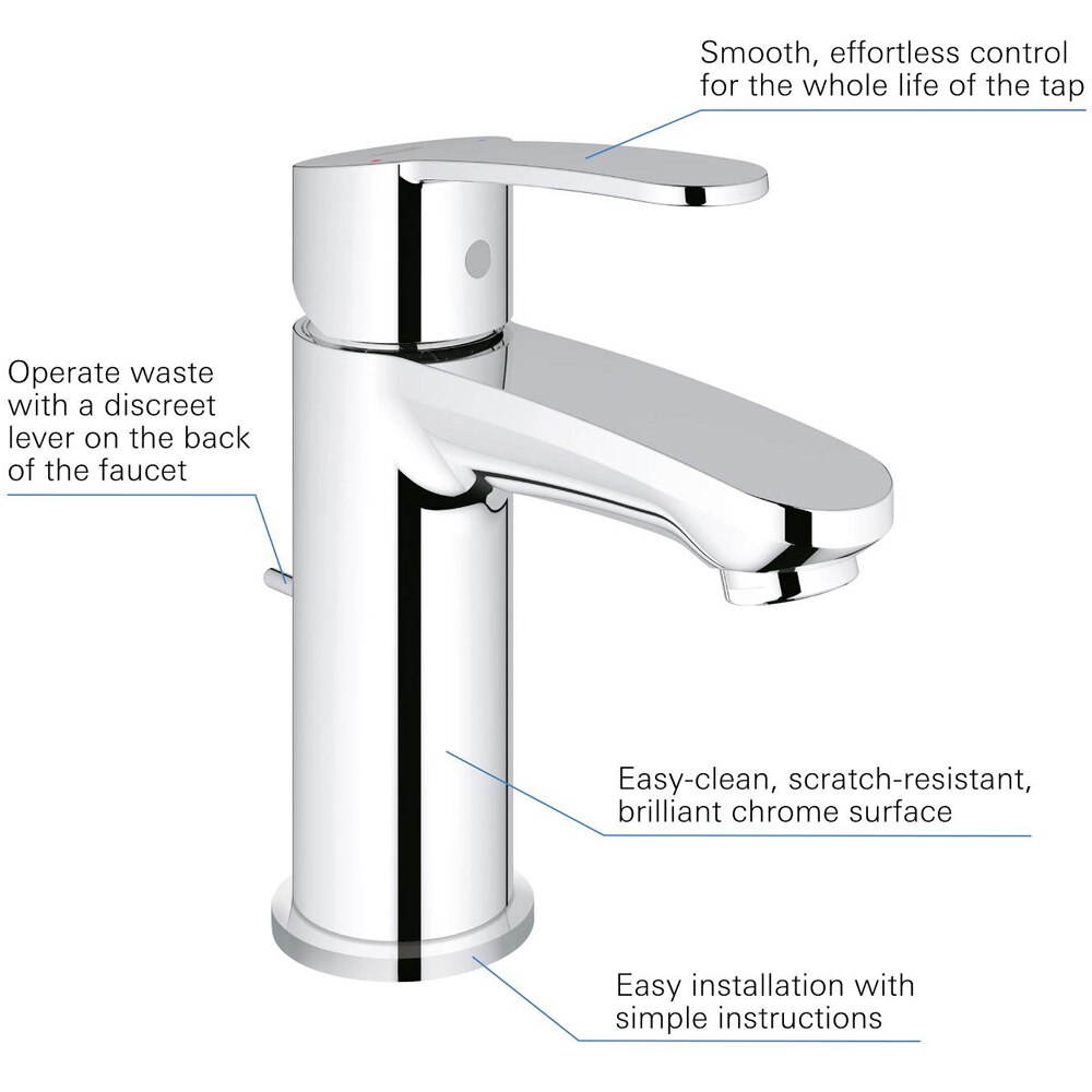 Baterie lavoar GROHE Eurostyle 23037002, marimea M, alama, crom