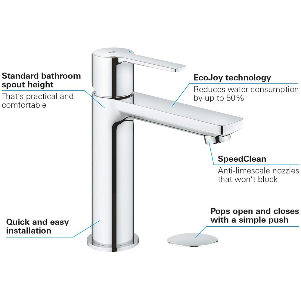 Baterie lavoar GROHE Lineare 23106001, marimea M, alama, crom