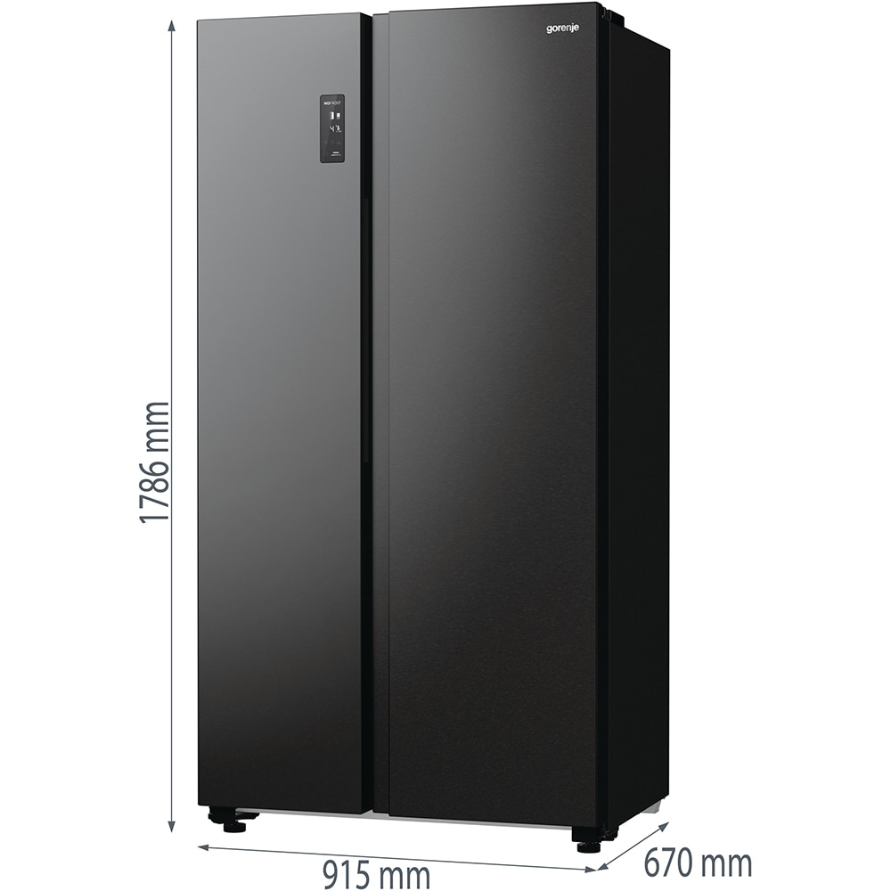 Side by Side GORENJE NRR9185EABXL, No Frost Plus, 550 l, H 178.6 cm, Clasa E, dark inox